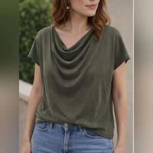 Banana Republic cowl-neck top.